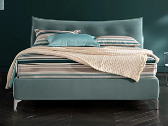 Lit double en tissu avec tête de lit capitonnée Zanzibar Altrenotti Lit double en tissu avec tête de lit capitonnée Zanzibar Altrenotti usine Altrenotti de l'Italie