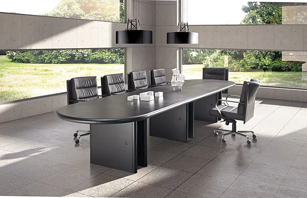 Table de réunion modulaire en bois grande i 4 Mariani usine i 4 Mariani de l'Italie. Foto №2