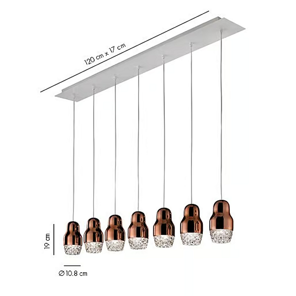 Suspension en verre et aluminium LED Fedora AXOLIGHT usine Axolight de l'Italie. Foto №4