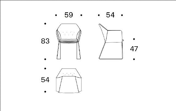 Chaise en tissu avec accoudoirs Saba New York par Marras usine SABA de l'Italie. Foto №10