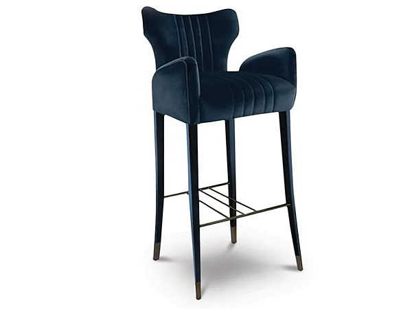 Tabouret de bar en velours rembourré avec accoudoirs BRABBU Davis usine BRABBU de l'Italie. Foto №1