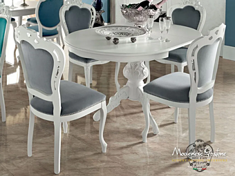 Table ronde extensible en bois Modenese Luxury Interiors 13145 Table ronde extensible en bois Modenese Luxury Interiors 13145 usine MODENESE GASTONE de l'Italie