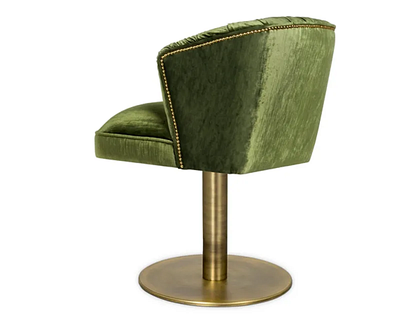 Chaise pivotante en velours avec accoudoirs Nuka II BRABBU usine BRABBU de l'Italie. Foto №5