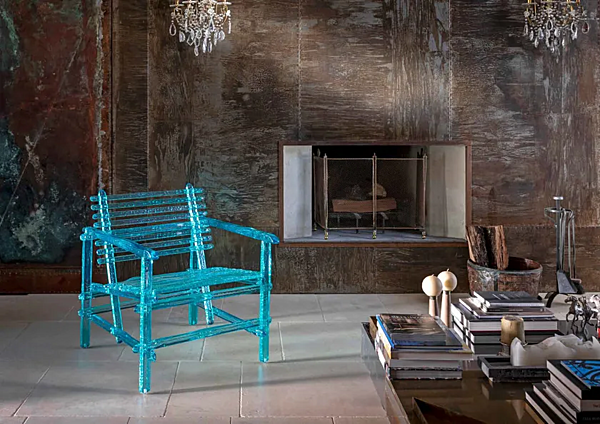Fauteuil d'extérieur en polycarbonate avec accoudoirs Edra A Mare AMR020 usine EDRA de l'Italie. Foto №16