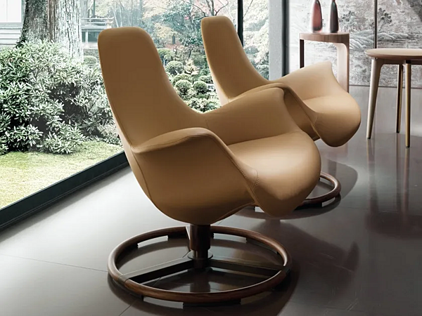 Fauteuil pivotant en tissu avec accoudoirs GIORGETTI 70602, 70603 usine GIORGETTI de l'Italie. Foto №4