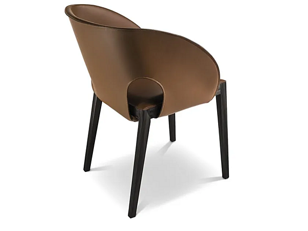 Fauteuil en cuir tanné avec accoudoirs Voile i 4 Mariani usine i 4 Mariani de l'Italie. Foto №5