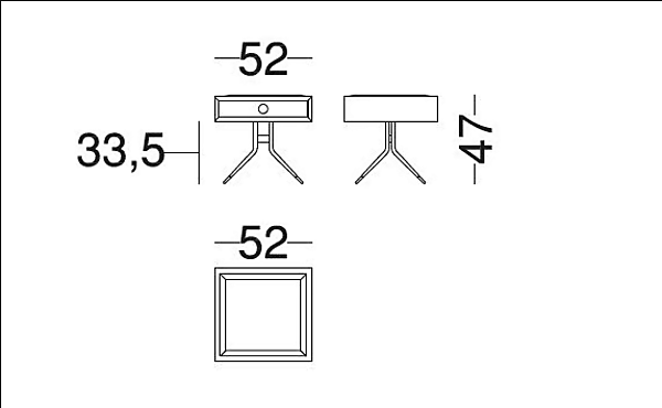 Table de chevet carrée avec tiroirs en bois VIBIEFFE SWING 1500 usine VIBIEFFE de l'Italie. Foto №3