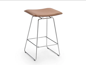 Tabouret en cuir tanné avec repose-pieds FLEXFORM Echoes S H