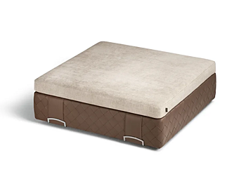 Pouf carré en tissu et cuir Grant POLTRONA FRAU usine POLTRONA FRAU de l'Italie