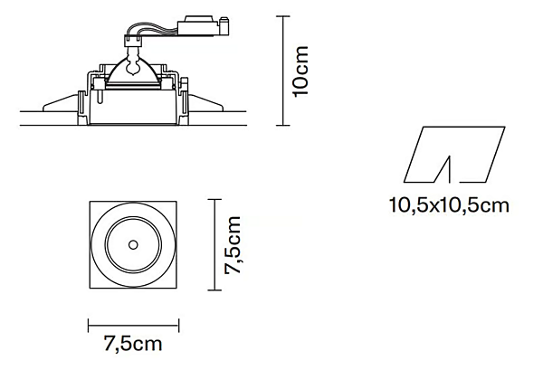 Projecteur encastré en métal Fabbian Tools usine Fabbian de l'Italie. Foto №18
