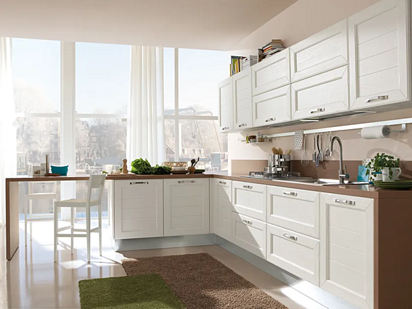 Cuisine en frêne avec poignées Claudia LUBE CUCINE usine LUBE CUCINE de l'Italie. Foto №1