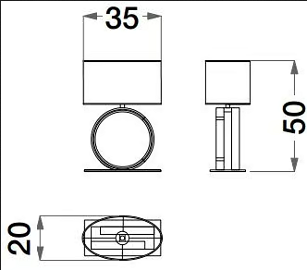 Lampe de table en métal Sesto Senso CPRN HOMOOD S591 usine CPRN HOMOOD de l'Italie. Foto №3