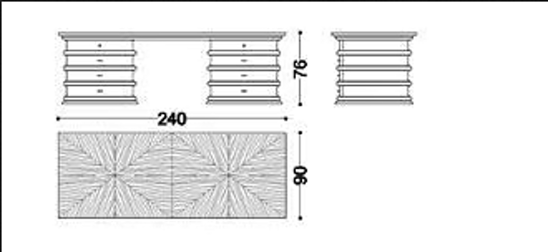 Bureau d'écriture rectangulaire en bois Manon OPERA CONTEMPORARY (ANGELO CAPPELLINI) usine OPERA CONTEMPORARY de l'Italie. Foto №4