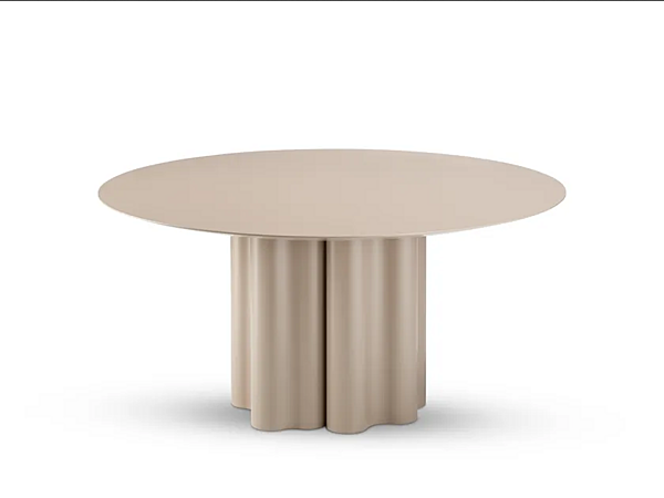 Table ronde avec base en polyuréthane et plateau MDF laqué Teatro Magico Saba usine SABA de l'Italie. Foto №2