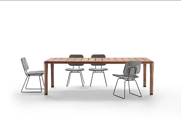 Table de jardin rectangulaire en iroko FLEXFORM collection KOBO usine FLEXFORM de l'Italie. Foto №3