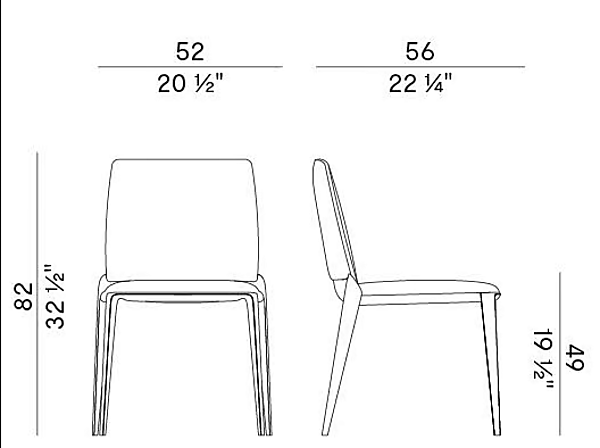Chaise en tissu rembourré Hiru 947 Potocco 947 usine POTOCCO de l'Italie. Foto №5
