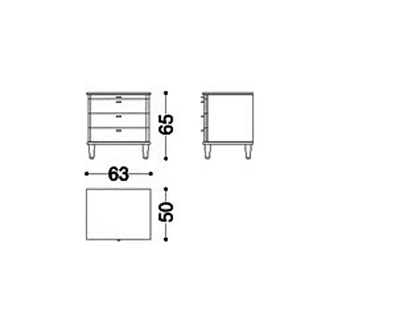 Table de chevet rectangulaire en bois avec tiroirs OPERA CONTEMPORARY DESIRE usine OPERA CONTEMPORARY de l'Italie. Foto №4