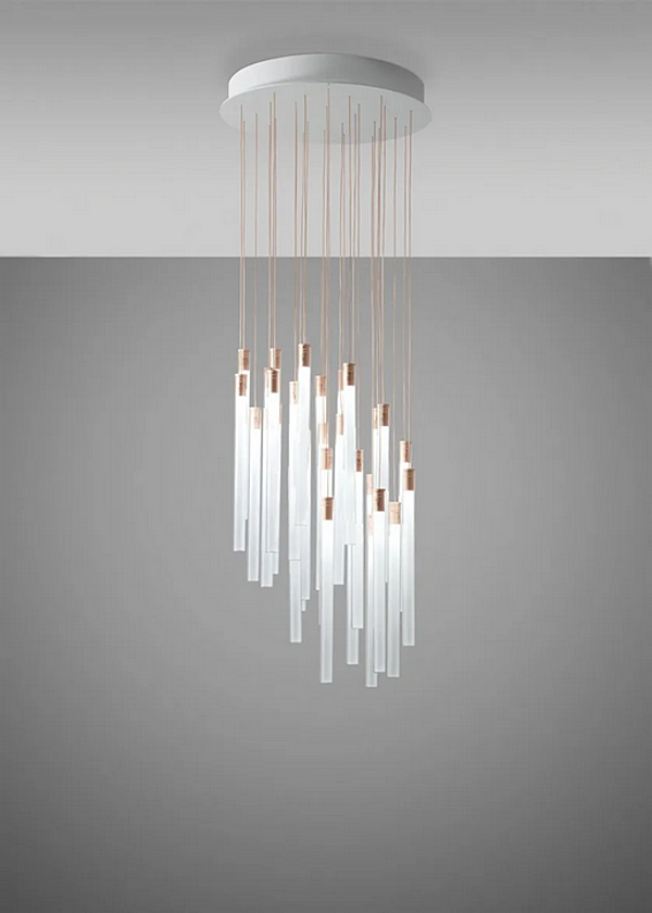 Suspension en verre borosilicaté multispot Fabbian Tooby usine Fabbian de l'Italie. Foto №5