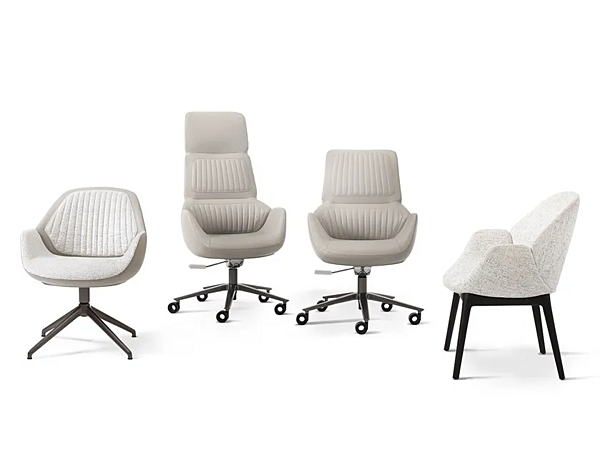 Chaise de direction pivotante en cuir Calathea GIORGETTI usine GIORGETTI de l'Italie. Foto №3