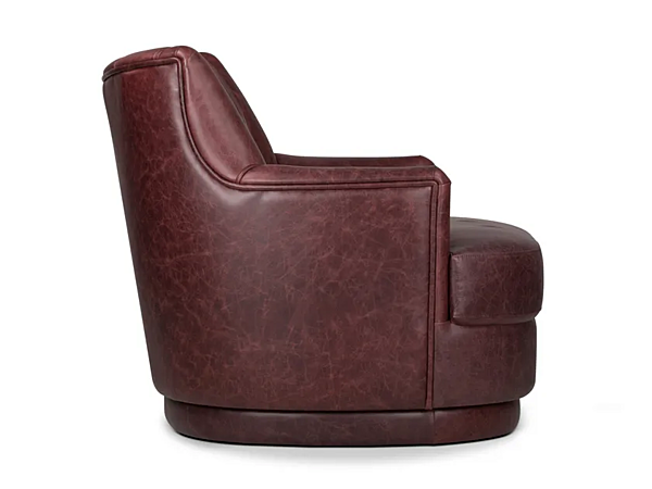 Fauteuil en cuir rembourré avec accoudoirs prune BRABBU usine BRABBU de l'Italie. Foto №3