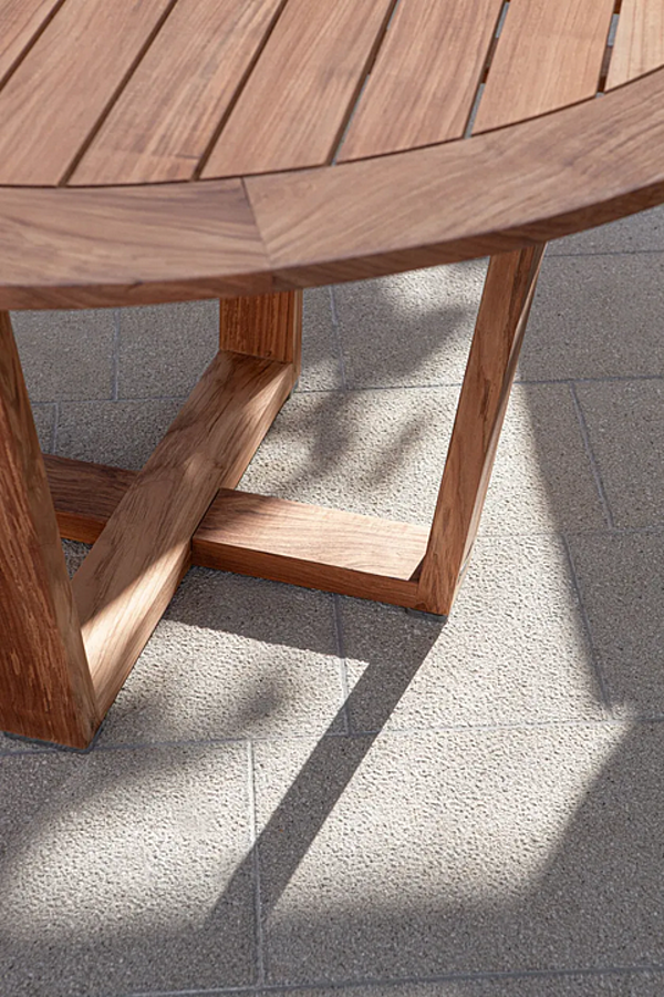 Table de jardin ronde en teck Atmosphera Desert DE.TT. usine ATMOSPHERA de l'Italie. Foto №6