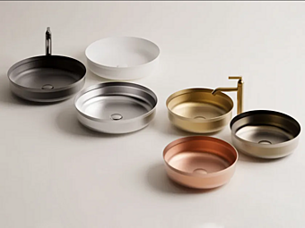 Lavabo rond en acier inoxydable Undici AGAPE usine Agape de l'Italie