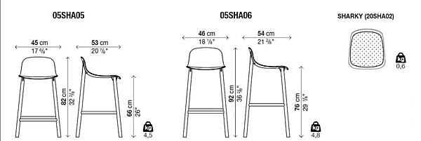 Tabouret de bar en polyuréthane avec dossier Sharky Kristalia usine Kristalia de l'Italie. Foto №21