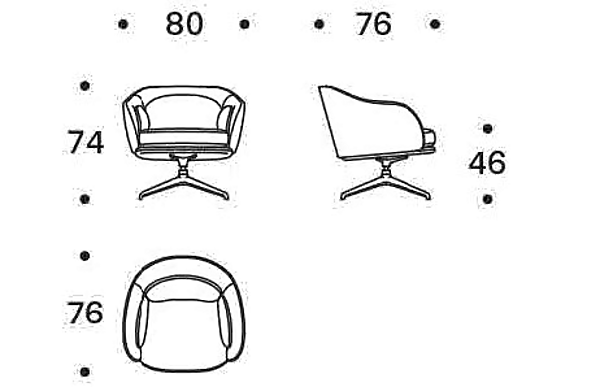 Fauteuil pivotant avec housse amovible SABA SUNSET usine SABA de l'Italie. Foto №5