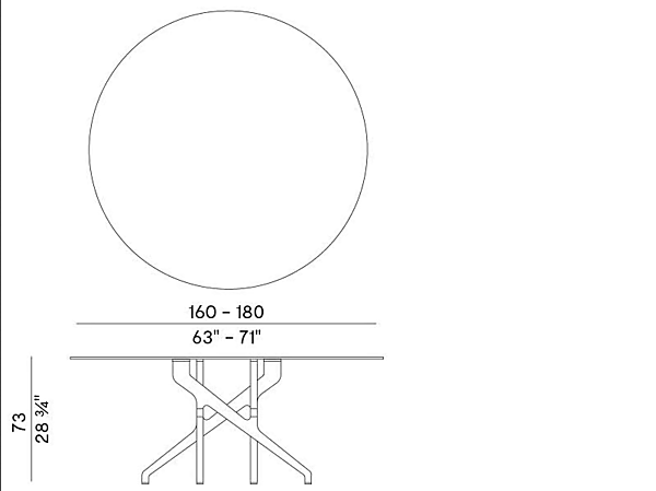 Table à manger ronde en bois et verre Torso 837 T4 Potocco 837/T4 usine POTOCCO de l'Italie. Foto №4