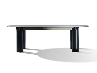 Table ovale en verre et grès porcelaine Gervasoni Daen 33 34 Table ovale en verre et grès porcelaine Gervasoni Daen 33 34 usine Gervasoni de l'Italie