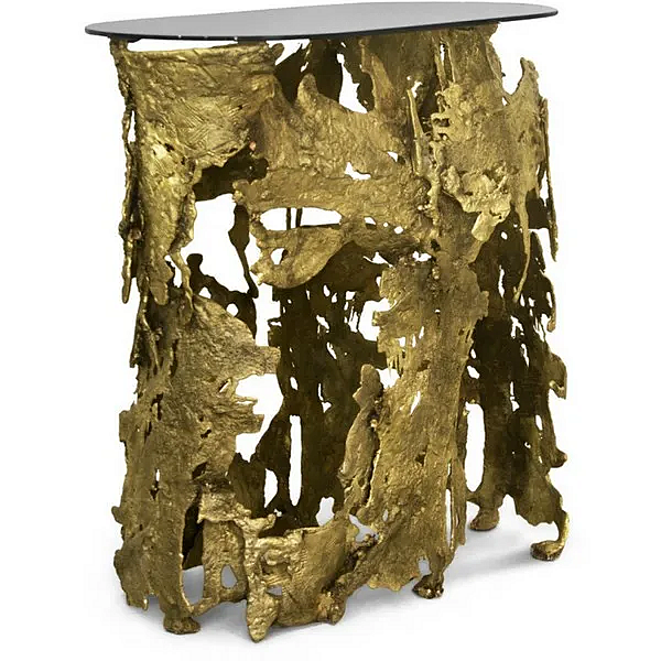 Table console ovale en laiton BRABBU collection Cay usine BRABBU de l'Italie. Foto №3