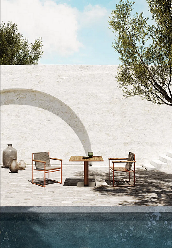 Chaise de jardin en teck avec accoudoirs Atmosphera collection Pipe usine ATMOSPHERA de l'Italie. Foto №2