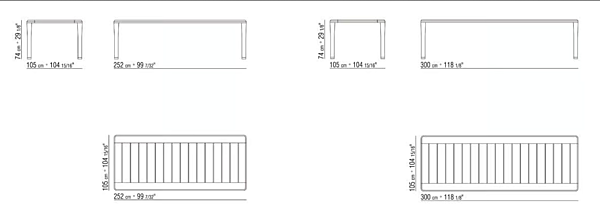 Table de jardin rectangulaire en iroko FLEXFORM collection KOBO usine FLEXFORM de l'Italie. Foto №5