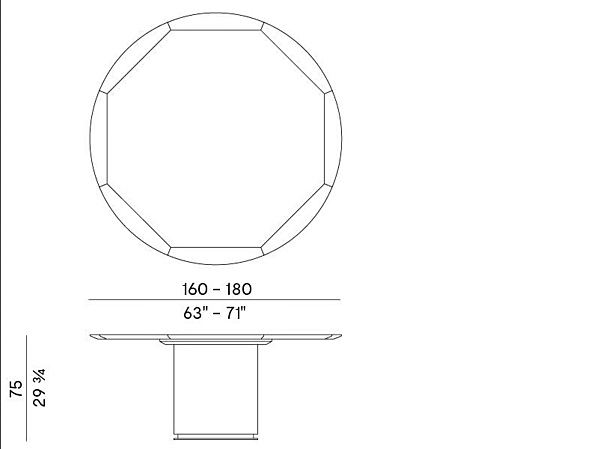 Table à manger ronde en bois Potocco OTAB 883 T 883/T usine POTOCCO de l'Italie. Foto №4