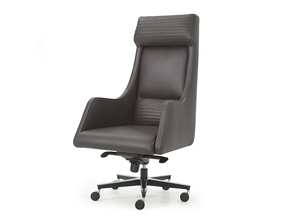 Chaise de direction pivotante en cuir avec dossier haut IBIS I 4 Mariani usine i 4 Mariani de l'Italie. Foto №1