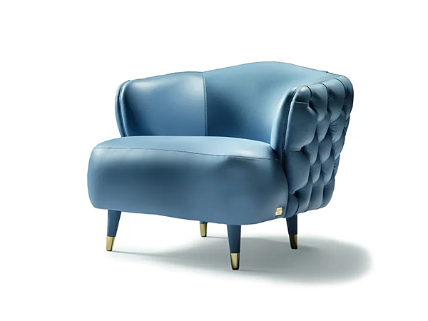 Fauteuil en cuir capitonné avec accoudoirs Black Tie Savoi SAV10C, SAV10L usine Black Tie de l'Italie. Foto №1