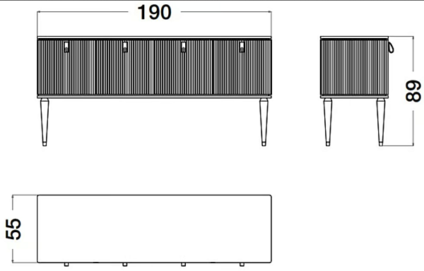 Buffet en bois avec portes Cocoon CPRN HOMOOD C329, C333 usine CPRN HOMOOD de l'Italie. Foto №5