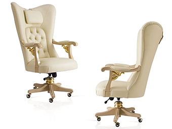 Fauteuil en cuir pivotant avec roulettes Harmony A.R. Arredamenti 319 usine A.R.ARREDAMENTI SRL de l'Italie