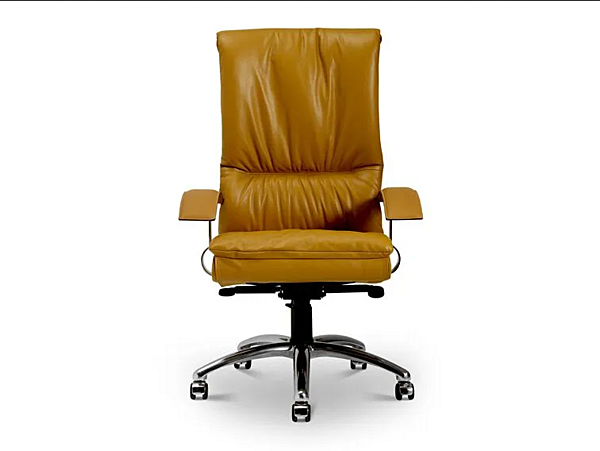 Chaise de direction pivotante en cuir avec dossier haut Lux i 4 Mariani usine i 4 Mariani de l'Italie. Foto №1