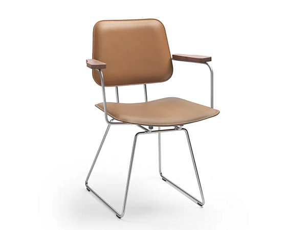 Fauteuil en cuir tanné avec accoudoirs FLEXFORM ECHOES S H usine FLEXFORM de l'Italie. Foto №1