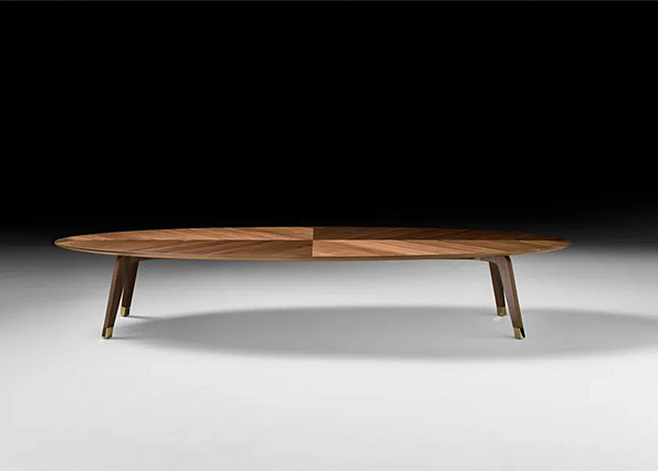 Table basse ovale en noyer Black Tie Milton MILW22 usine Black Tie de l'Italie. Foto №2