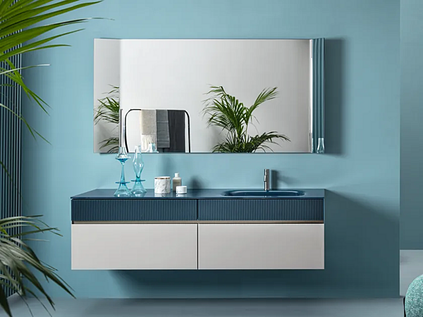 Meuble lavabo modulaire avec ouverture centrale en matériau Volumi ARTELINEA AL 618 usine ARTELINEA de l'Italie. Foto №1