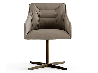 Chaise en cuir pivotante avec base à 4 branches Eforma Kira usine Eforma de l'Italie