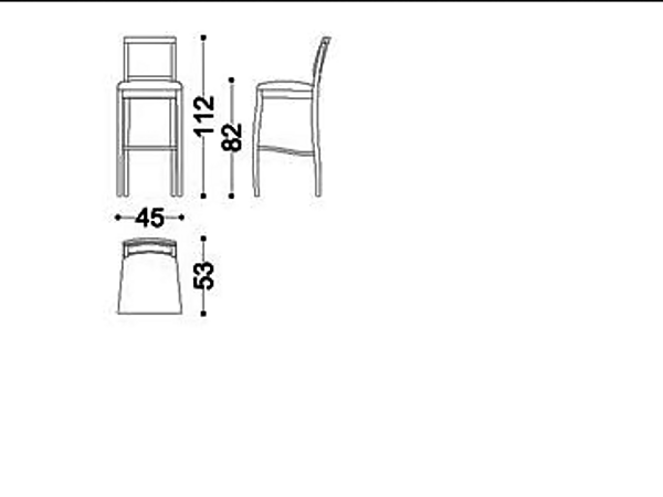 Tabouret avec repose-pieds en bois OPERA CONTEMPORARY ANGELO CAPPELLINI 47012 usine OPERA CONTEMPORARY de l'Italie. Foto №2