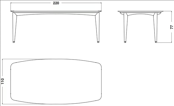 Table rectangulaire en bois Eclipse CPRN HOMOOD E213 usine CPRN HOMOOD de l'Italie. Foto №3