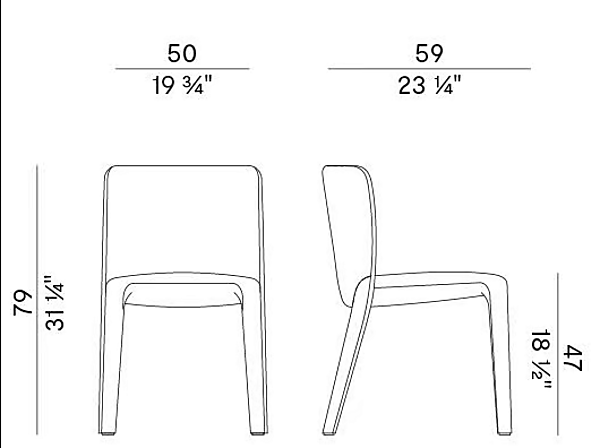 Chaise en tissu rembourrée Lars 902 Potocco 902 usine POTOCCO de l'Italie. Foto №4