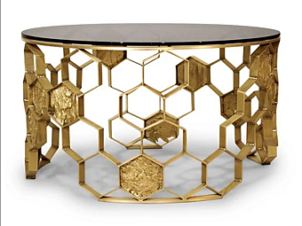 Table basse ronde en laiton Manuk BRABBU