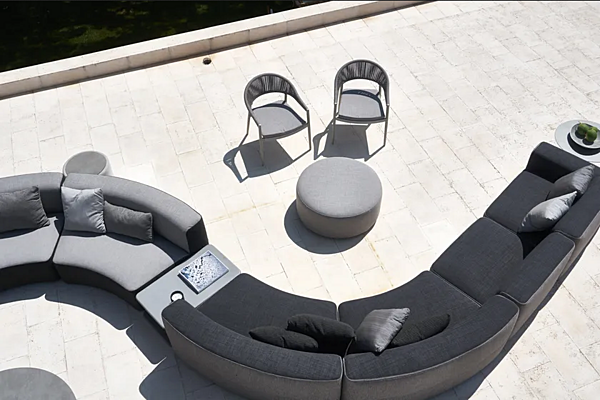 Canapé de jardin modulaire incurvé en tissu avec ceinture VARASCHIN Circle Belt 221 usine VARASCHIN de l'Italie. Foto №6