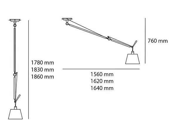 Lampe suspendue pivotante dimmable en aluminium Artemide Tolomeo Decentrata 0629000A usine Artemide de l'Italie. Foto №5