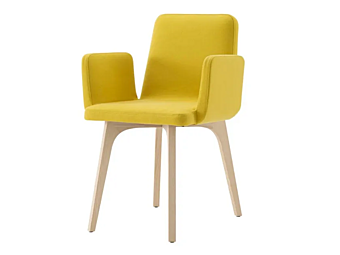 Chaise rembourrée avec accoudoirs en tissu Vik Ligne Roset 10261152